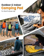 Camping Sleeping Pad,5.9 Inch Thick Camping Mat with Built in Pillow and Foot Pump,Self Inflating Sleeping Pad Ultralight for Camping Backpacking Tent（Green