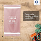 Cotton Turkish Beach Towel with Towels Oversized 36"x72" Pool Absorbent Extra Large Quick Dry Sand Travel Towel (Pink, 2 Pack)