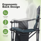 LET'S CAMP Oversized Folding Camping Chair Portable Outdoor Heavy Duty Padded Chairs Lawn Chair with Cup Holder, Storage Pocket and Cooler Bag, Supports 450LBS, for Camp, Travel, Picnic,2 Pack(Green)