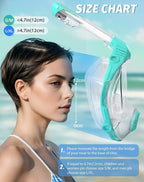 Full Face Snorkel Mask- Snorkeling Gear for Adults with Safe Dry Top Breathing System, Latest Foldable Panoramic View Snorkeling Mask for Men and Women, Anti Fog Anti Leak