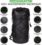 Kanarra 90L Waterproof Backpack for Camping, Hiking, Mountaineering, Backpacking, Hunting, Fishing, Canoeing, Outdoor Activities, The Wet Outdoors - Large Capacity, Roll Top Closure, Black