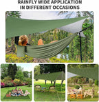 Camping Hammock - Hammocks with Mosquito Net Tent and Rain Fly Tarp, Portable Single & Double Nylon Parachute Hammock with Heavy Duty Tree Strap, Indoor Outdoor Backpacking Survival Travel