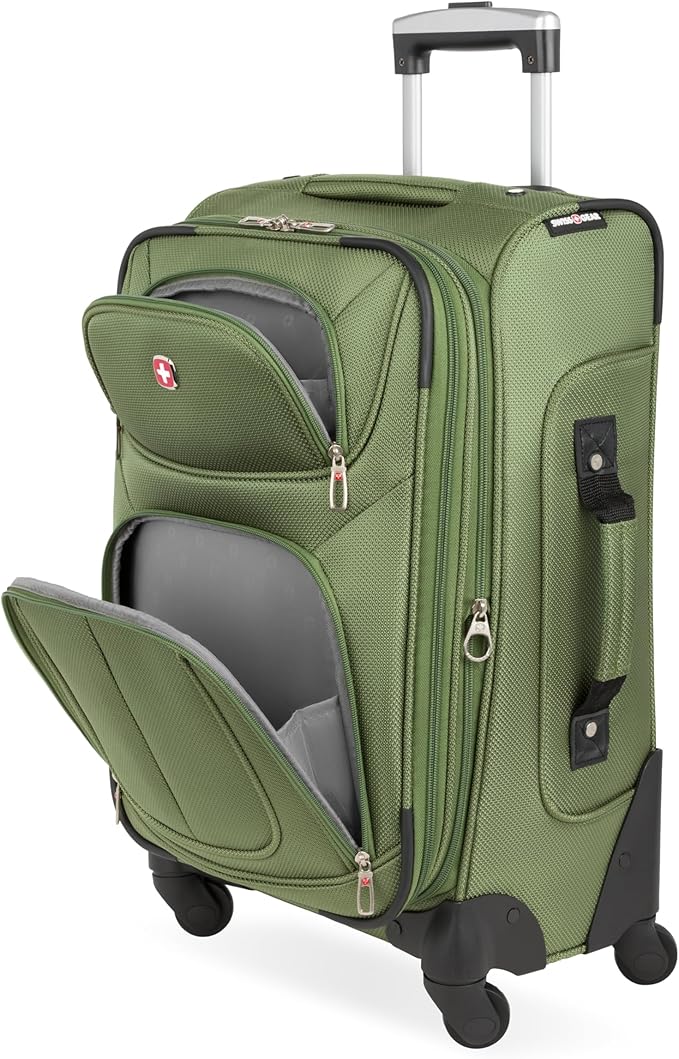 SwissGear Sion Softside Expandable Luggage, Evergreen, Carry-On 21-Inch