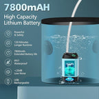 Portable Shower for Camping, 7800mAh Rechargeable Camping Shower with 3 Spray Modes, IPX7 Waterproof Portable Shower Pump for Outdoor, Hiking, Travel, Car, Pet-Long-Lasting Battery & Powerful Suction