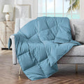 puredown® Upgraded Feather Down Throw Blanket – 12oz Enhanced Filling for Better Warmth & Comfort, Lightweight & Packable, 50"X70", Blue