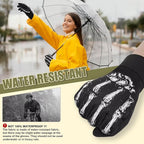 Pixel Panda Winter Gloves for Men Women Warm Touchscreen Gloves for Cold Weather Thin Water-Resistant Windproof Non-Slip Gloves for Cycling, Driving, Running, Hiking