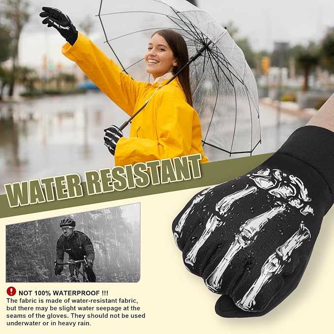 Pixel Panda Winter Gloves for Men Women Warm Touchscreen Gloves for Cold Weather Thin Water-Resistant Windproof Non-Slip Gloves for Cycling, Driving, Running, Hiking