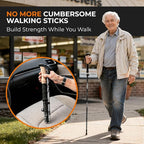 Trekology Trek-Z Collapsible Hiking & Trekking Poles - Balance Support for Seniors, Women, and Men, 2pc Per Set