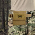 2-in-1 Micro Med Kit Med Pouch Tactical Mini First Aid Pouch Empty Small IFAK Pouch Compact Med Pouch EDC Bag with Tourniquet Holder |MOLLE Belt IFAK Micro Trauma Kit Pouch