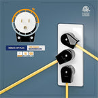 ETL Listed 90 Degree USA Canada Male Plug Nema 5-15P 3 Pole Angle DIY, 15A 125V USA 3Pin Right Angle AC Plug, Nema 5-15P Angled Rewireable