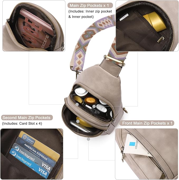 CLUCI Crossbody Bags for Women Men,Leather Sling Bag Cross Body Backpack for Woman Gifts for Women Birthday Unique