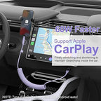 Coiled 4-in-1 USBA/Type C to USB-C/Lightning Cable Multi Combo for Apple Carplay& Android Auto,Purple 3A 60W Fast Charge & Data Sync Car Charger Cord for iPhone 15/14/13/12，Samsung Galaxy,Android-MFi