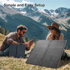 100W Portable Solar Panel Kit for RV,Camping,Off-Grid–23.5% Efficiency,Lightweight Foldable,10A Controller,IP68 Waterproof,Outdoor Battery Backup