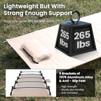 FUNDANGO Ultralight Folding Camping Cot, Extra Long Backpacking Camping Cots for Adults Portable Cot Bed for Hiking Travel Home Mountaineering, Beige