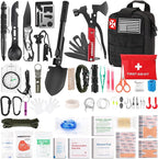 Survival Kit 256 in 1, First Aid Kit Survival Gear Tools Trauma Kit with Molle Pouch for Outdoor, Camping, Hunting, Hiking, Earthquake, Home, Office, Gifts for Men Dad Husband Women