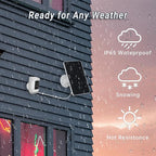 4-Pack 5W Solar Panels for Security Cameras with 360° Adjustable Mounting - IP65 Waterproof - 9.8 Ft Charging Cable - Micro USB & USB-C & DC3.5mm Ports