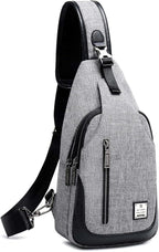 Small Sling Bag Crossbody Backpack Over the Shoulder Bag for Men Women Travel Outdoors, Lightweight Sling Chest Pack (Small, Grey)