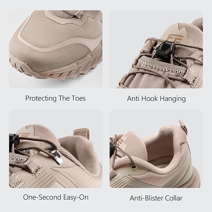 FREE SOLDIER Men's Trail Running Hiking Tactical Shoes - Breathable Lightweight Non-Slip Outdoor Sneakers for Walking Gym Backpacking Athletic Shoes