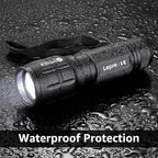 Lighting EVER LED Flashlights High Lumens, Small Flashlight, Waterproof, Adjustable Focus Flash Light for Outdoor, Emergency, Camping, AAA Batteries Included, 4 Pack