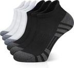 Airacker Ankle Athletic Running Socks Cushioned Breathable Low Cut Sports Tab Socks for Men and Women (6 Pairs)