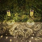 2 Pack Fireworks Birthday Gifts for Women Mom Grandma Solar Lanterns Outdoor Waterproof Garden Decor Metal Hanging LED Decorative Light for Patio Yard Lawn Backyard Front Porch Gardening Gifts