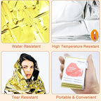 Emergency Blankets Mylar Thermal Blanket (10 Pack-Gold&Silver) 84"x52" Space Blankets Survival for First Aid,Camping,Car Emergency Kit,Outdoor Camping,Hiking,First Aid,Marathon
