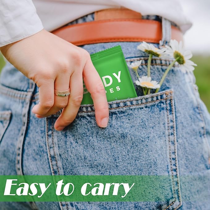 Treela 300 Pcs Bulk Deodorant Large Body Wipes Individually Wrapped Wet Wipes Travel Size for Adults Shower for Homeless Supplies Hygiene Personal Cleansing for Hiking Gym(7.09" X 9.84",Green)