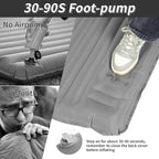 40D Self-Inflating Camping Pad, Insulated Ultralight Sleeping Mat for Backpacking, Winter Camping, 2-Layer Anti-Leak Design w/Built-in Pillow, Foot Pump Foldable Pad, Grey