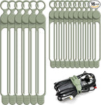Silicone Cable Ties Cord Organizer for Cable Management, 16PCS 4.2" and 7.1" Reusable Cable Organizer Electronic Accessories for Home, Office, Kitchen, School, Travel (Green)