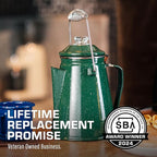 COLETTI Classic Percolator Coffee Pot — Camping Coffee Percolator, Campfire Coffee Pot – Camping Percolator for Groups — Brew for the Whole Campsite (Green, 12 Cup)