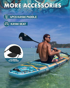 11'6"x35" Inflatable Paddle Board, 450lbs Extra Wide Stand Up Sup Board for Adults, Blow Up Paddleboard Kayak Non-Slip Stable Deck Boat for Yoga Fishing Surf