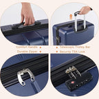 Sweetcrispy 29IN Carry on Luggage, Expandable Hard Shell ABS Suitcase with 360° Swivel Wheels, TSA Lock, Lightweight, Navy Blue