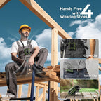 10000mAh Portable Waist Clip Fan, 40H Cooling Personal Wearable Fan, 5 Speeds 16000RPM Strong Belt Fan, Rechargeable Hands-free Neck Fan With Flashlight for Outdoor Jobsite Camping Traveling