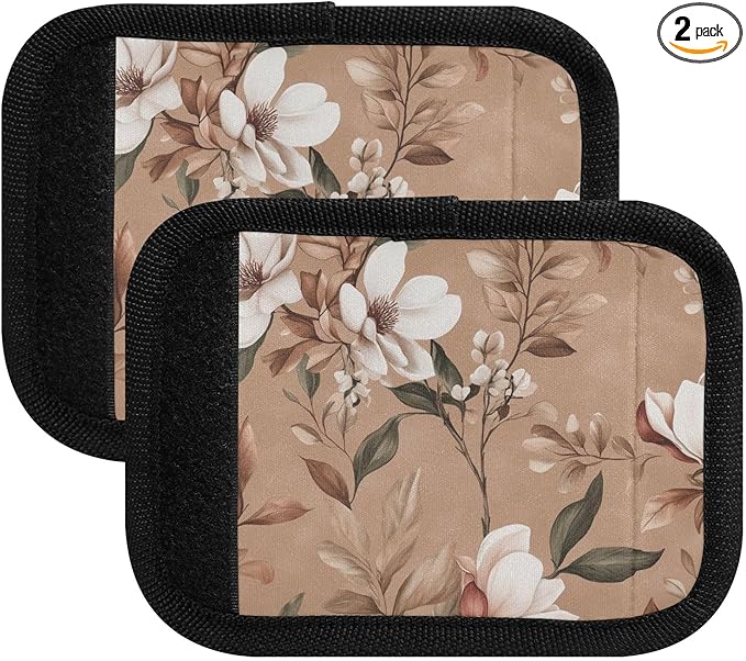 Flowers Earthy Luggage Handle Wrap for Suitcase Luggage Tags Handle Covers Identifiers Soft Decorations Travel Accessories 2 Pack