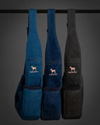 Noah & Paw Dog Sling Carrier for Small Dogs 5-18lb, Dog Sling for Small Dogs and Cats, Dog Carrier with Adjustable Padded Strap, Denim Lined with Fur, 3X Safety Features, Machine Washable