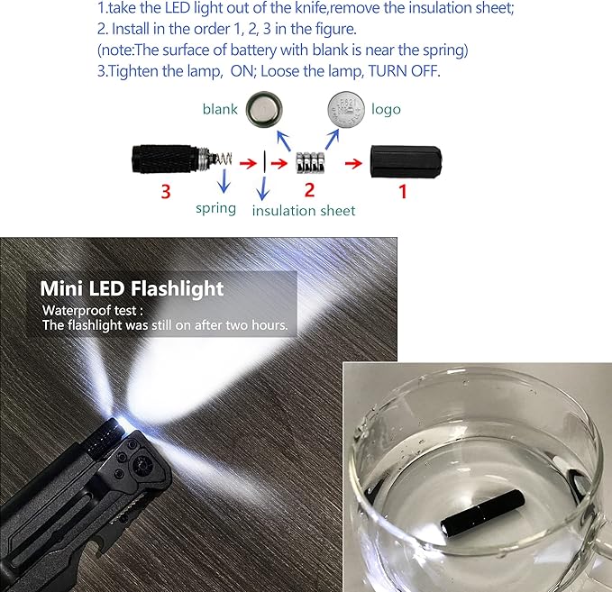 Engraved Folding Knives for Men,6 in 1 Pocket Knives with Fire Starter,Flashlight,Bottle Opener,Glass Breaker,Birthday Gifts for husband