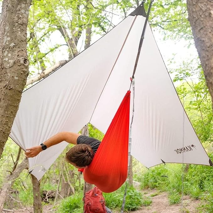 KAMMOK Kuhli Pro | Versatile Weather Shelter, (Waterproof, Durable, Portable, Camping Tarp, Hammock Tarp, Rain Cover), Granite Gray