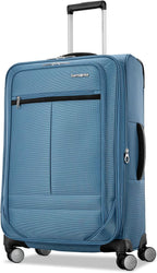 Samsonite Soft-Sided 25-Inch Lightweight Medium Checked Expandable Element Suitcase: Durable, 360° Spinner Wheels, Adjustable Telescopic Handle, 2 Front & 1 Side Pocket- Captains Blue