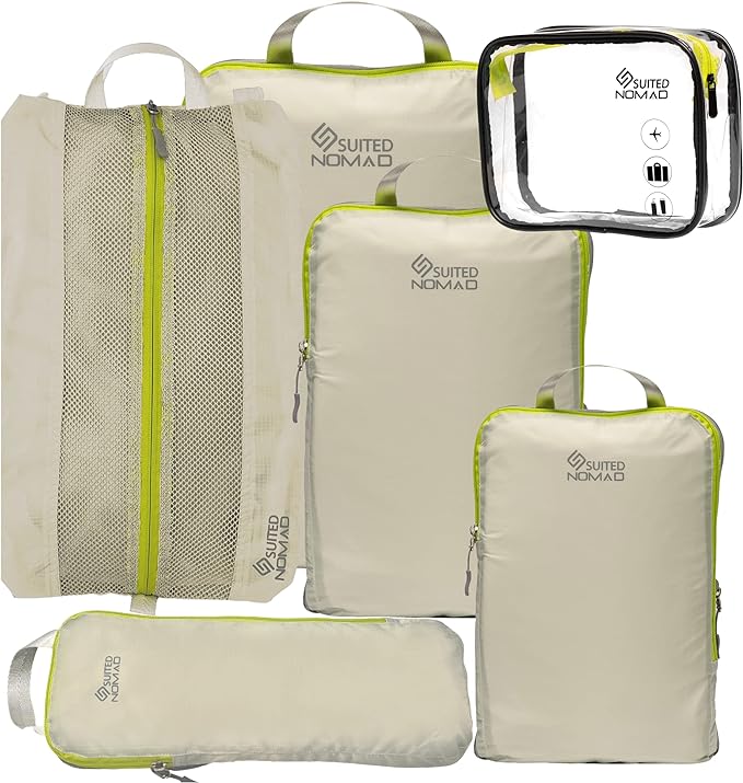6 Set/3 Set Ultralight Compression Packing Cubes, Suitcase and Backpack Travel Organizer Bags