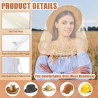 HESTYA 4 Pack Mosquito Head Net Face Mesh Protecting Net for Outdoor Hiking Camping Climbing Mosquito Fly Insects Preventing(Beige)