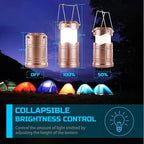 Lichamp LED Camping Lantern, 4 Pack Battery Powered Flashlight for Power Outages, Portable Collapsible Hanging Light Essential for Home, Outdoor, Emergency Lamp Survival Kit Gear for Hurricane, C3