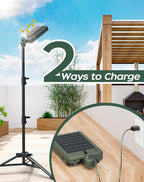 10000lm Dimmable Rechargeable Work Light, 15000mAh Detachable Camping Work Light 72'' Telescopic with 2 Separate Lights, 2 Charge Ways Type C & Solar Powered