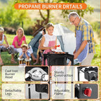 Propane Burner, 75,000 BTU High Pressure Single Gas Stove with 0-20 PSI Adjustable Regulator, Camping Stove with 8 Detachable Legs for Camping, Backyard, Tailgating, Outdoor Cooking