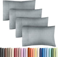 Pillowcases - Ultra Soft Hotel Quality Pillowcase Covers - Comfy, Cozy & Wrinkle Free - Shrinkage and Fade Resistant - Machine Washable Pillow Protectors - (King, Heathered Blue, 4 Piece Set)