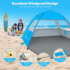Venustas Beach Tent Sun Shelter for 3/4-5/6-7/8-10 Person, UPF 50+ UV Protection Beach Canopy, Lightweight and Easy Setup Cabana, Portable Shade Tent