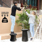 ALEVMOOM 2025 Upgraded XXL 19.7" Collapsible Stool with Cushion, 1000lbs Max Weight Heavy Duty Portable Telescoping Stool, Retractable Seat Folding Chair for Camping Fishing Hiking(Black-XXL)