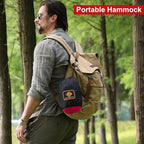 Camping Hammock with Net,Portable Lightweight Double Hammocks with Tree Straps and Solid D-Shape Carabiners,Parachute Nylon Hammock for Backpacking Beach Backyard Patio Hiking Black&Red