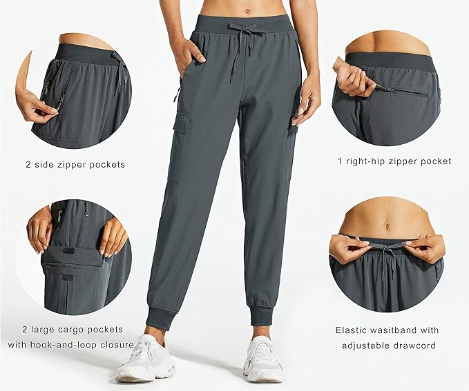Libin Women's Cargo Joggers Lightweight Quick Dry Hiking Pants Athletic Lounge Casual Travel