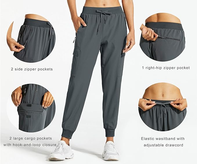 Libin Women's Cargo Joggers Lightweight Quick Dry Hiking Pants Athletic Lounge Casual Travel