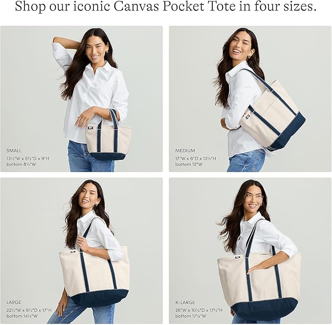 Lands' End Open Top Canvas Tote Bag